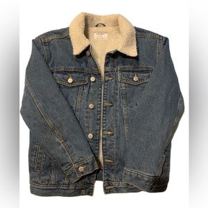 Old Navy Denim Sherpa Coat Denim XL Boys